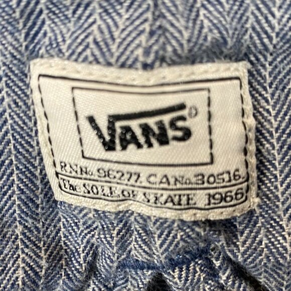 Vans Men's Selvedge Shirt XL Herringbone Button-Up Long-Sleeve Blue - Picture 7 of 12